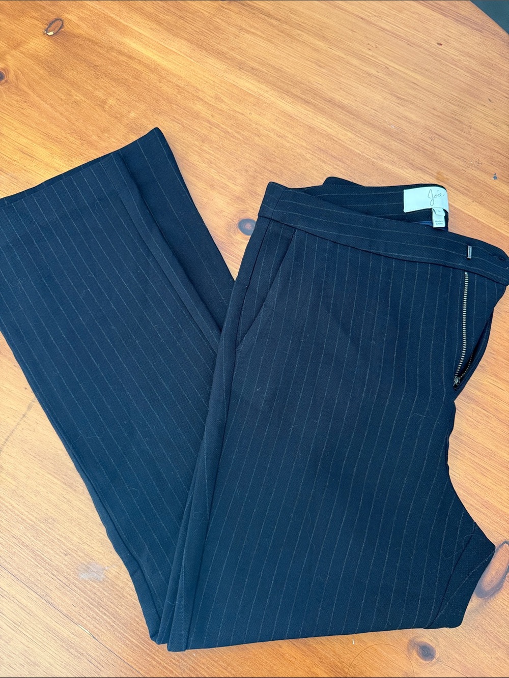 Joie New York Black Pinstripe Dress Trousers